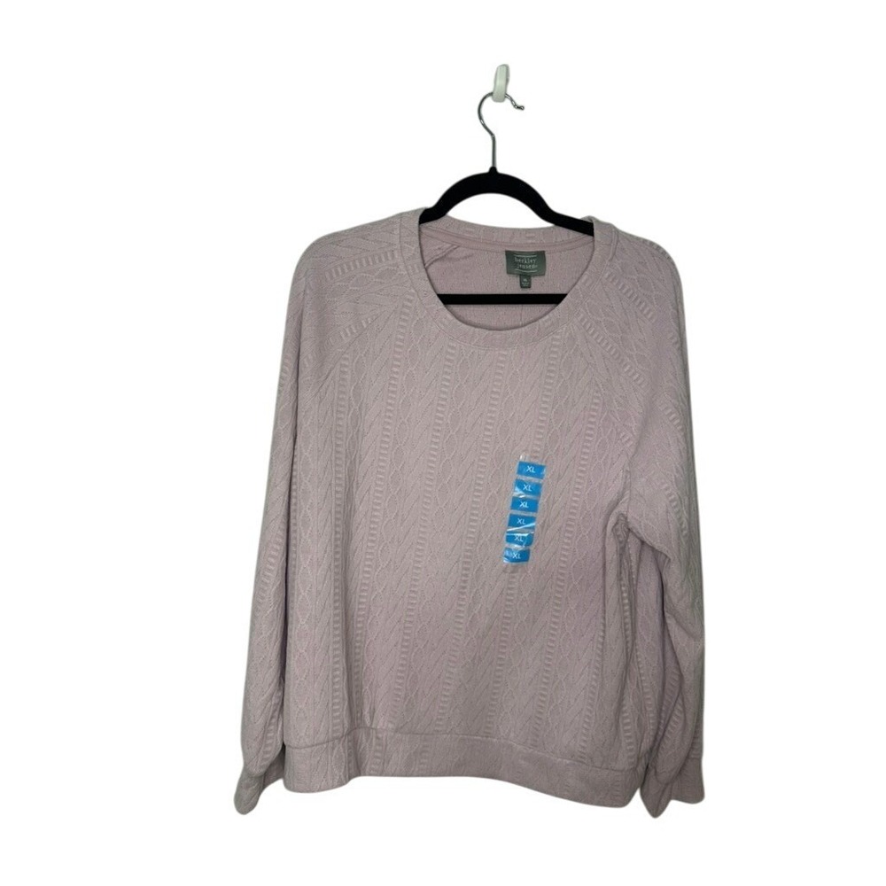 Berkley Jensen Womens XL Jacquard Crew Neck Long Sleeve Pullover Sweater